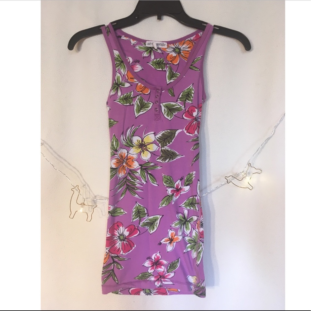 Aeropostale XS Modern Hawaiian Print Tank Top